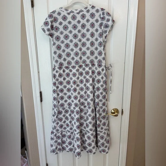 LOFT Floral White and Blue Daisy Maxi Dress Women’s Size 6 Cottagecore - Picture 3 of 12